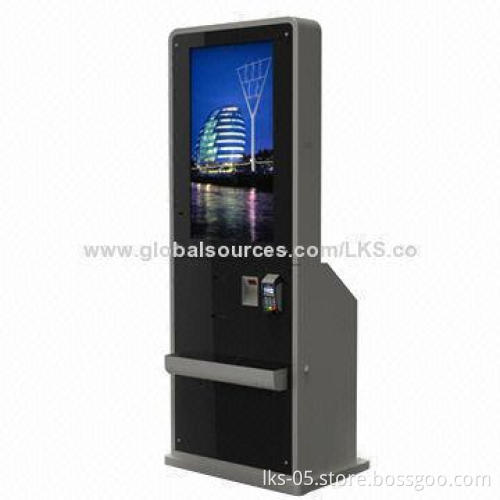 Free Standing Outdoor Signage with 42-inch Screen and Motorized Card Reader